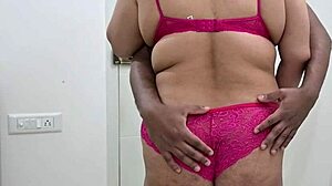 Ebony Girl In Bikini With Big Tits And Ass Gives Husband A Handjob