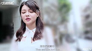 shy office lady back with cum in mouth 😳