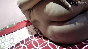 aunty, why press those huge boobs at home?