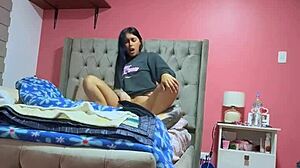 my girlfriend's parents left us alone and we had homemade sex fun