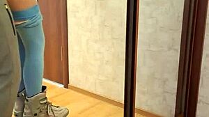 Couple skates in athletic workout