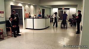 Sexy nurse sucks cop's cock