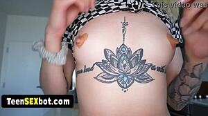 my new gf is full of tattoos and she likes to be filmed on camera i am not complaining