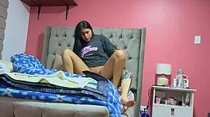 my girlfriend's parents left us alone and we had homemade sex fun