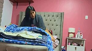 my girlfriend's parents left us alone and we had homemade sex fun