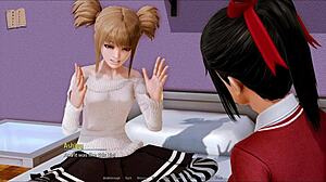 I explore the harem hotel in this game