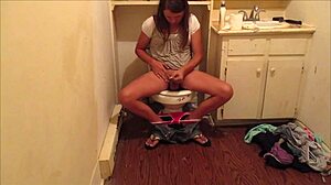 SHOOTING OFF A LOAD OF HOT CUM IN MY FRIEND'S BATHROOM WHILE ORGASMING HARD!!