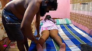 This indian stepmom, aarohi eesha, gets a relaxing massage that turns into deepthroat and doggystyle pounding with creamy cum.