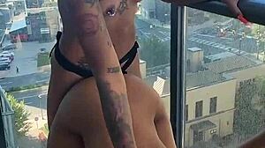 Kashofficials, getting strapped by Renity Love on the balcony?