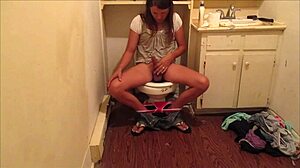 SHOOTING OFF A LOAD OF HOT CUM IN MY FRIEND'S BATHROOM WHILE ORGASMING HARD!!