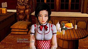 I explore the harem hotel in this game