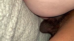 Close-up interracial creampies in young white pussies
