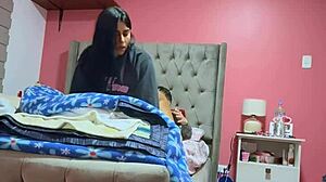 my girlfriend's parents left us alone and we had homemade sex fun