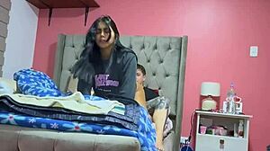 my girlfriend's parents left us alone and we had homemade sex fun