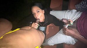 Park Slut Sucks Two Dicks!