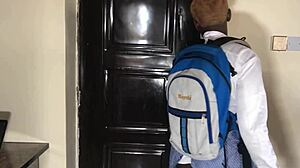 Corrupt BBW teacher fucks her sex-starved student in the classroom