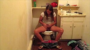 SHOOTING OFF A LOAD OF HOT CUM IN MY FRIEND'S BATHROOM WHILE ORGASMING HARD!!