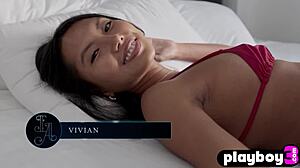 vivian does hot morning striptease showing natural tits