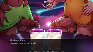 futadom world rough sex on pub with futanari creampie and anal group 😈