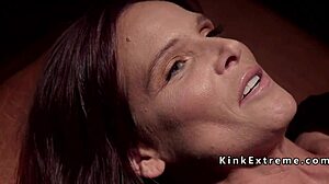 Hot bound slave gets fucked and anal fingered in lesbian bondage