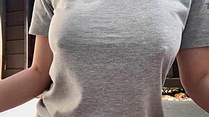 Italian Big Tits Smoking Outdoors Seductively