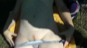 Wild Beach Pervert Jerks Off To Naked Blonde Sunbathing