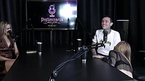 Yasmin Pariz, the blonde beauty, moans loudly as she strips and sucks a delicious cock.