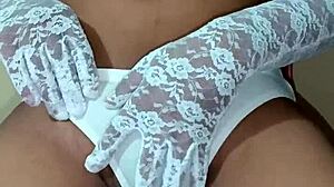 Wow, Ladyboy Shemale In Erotic White Panty And Bra!