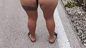Latina Whore Shows Ass And Tits On Mexican Public Road