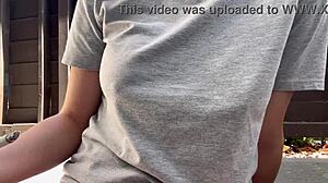 Italian Big Tits Smoking Outdoors Seductively