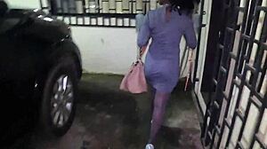 black milf's pantyhose gets ripped by horny older man in passionate encounter