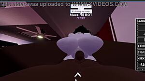 Big black cock roughly fucking a horny white girl in a game