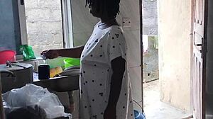 Kitchen freestyle sex with sexy maid 😍