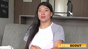 curvy big tits latina slut rough deep throat fuck at fake casting