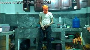 Cute Old Sexy Amateur Masturbates Big Cock Monster Cock In Kitchen