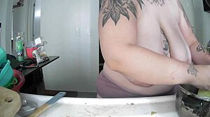 Homemade BBW Does Dishes With Huge Tits Out For Fetish View