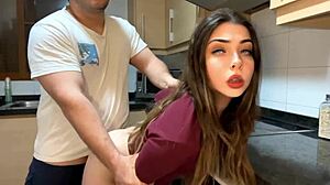 Fucking Hard With 18 Year Old Stepdaughter In Kitchen Missionary Doggystyle
