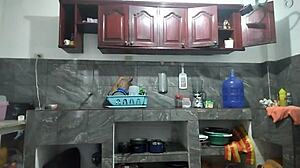 Cute Old Sexy Amateur Masturbates Big Cock Monster Cock In Kitchen