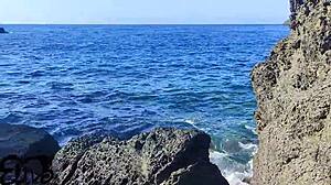 Skinny Housewife Moans During Passionate Sex With Cum In Mouth On Cliff