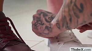 Lucky cleaner gets to bareback fuck two horny shemales