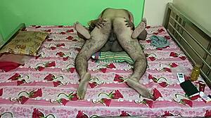 Mature house wife fucking with husband and moaning passionately in bedroom