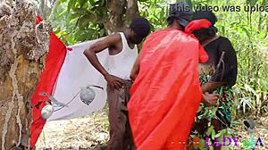 african tradition chief priest creampies wife in outdoor threesome to get pregnant