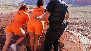 Officer Gets Inmates To Suck His Monster Cock