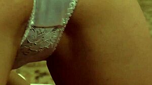 two sensual lesbian slaves moaning during massage and fingering 😍