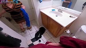 chubby milf mother-in-law begs for no more cum on her panties during pov taboo sex