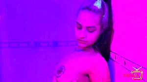 naughty black guy joins shower and fucks with big cock