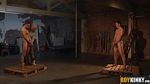 Sebastian Ties Big Balls and Uncut Penis for Masturbation