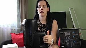 Mistress Anna Unpacks XSpaceCup Masturbator, Reviews It, And Milks Her Slave In Bdsm Session