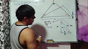 Asian Nerd Student Calculates X in Sexual Mathematical Triangle with Teacher
