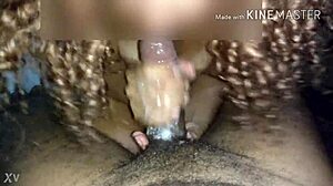 hotwife taking a big cumshot on her face, so messy and hot!